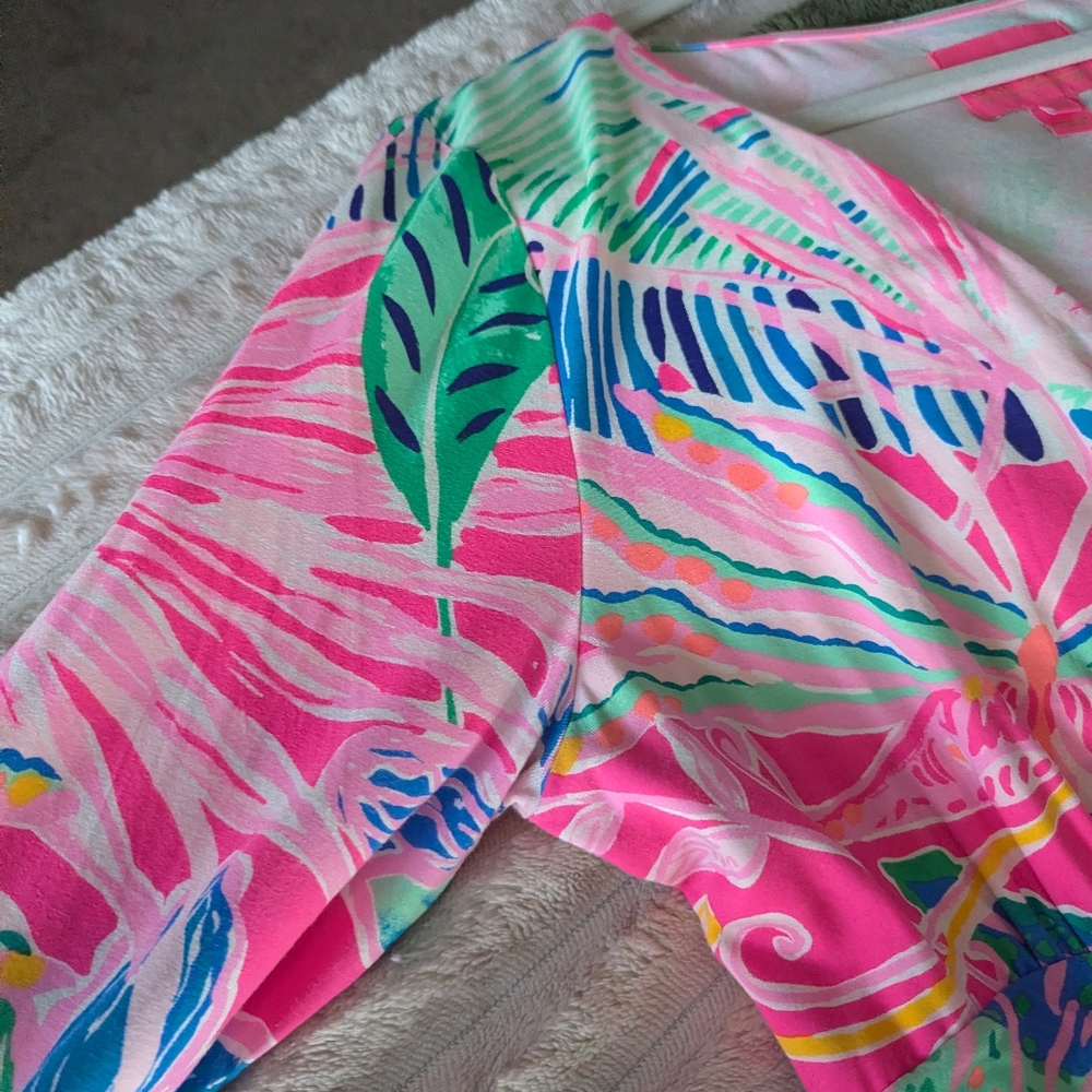 Lilly Pulitzer Pink Multi Tropical High-Low Montague Maxi - Picture 6 of 8